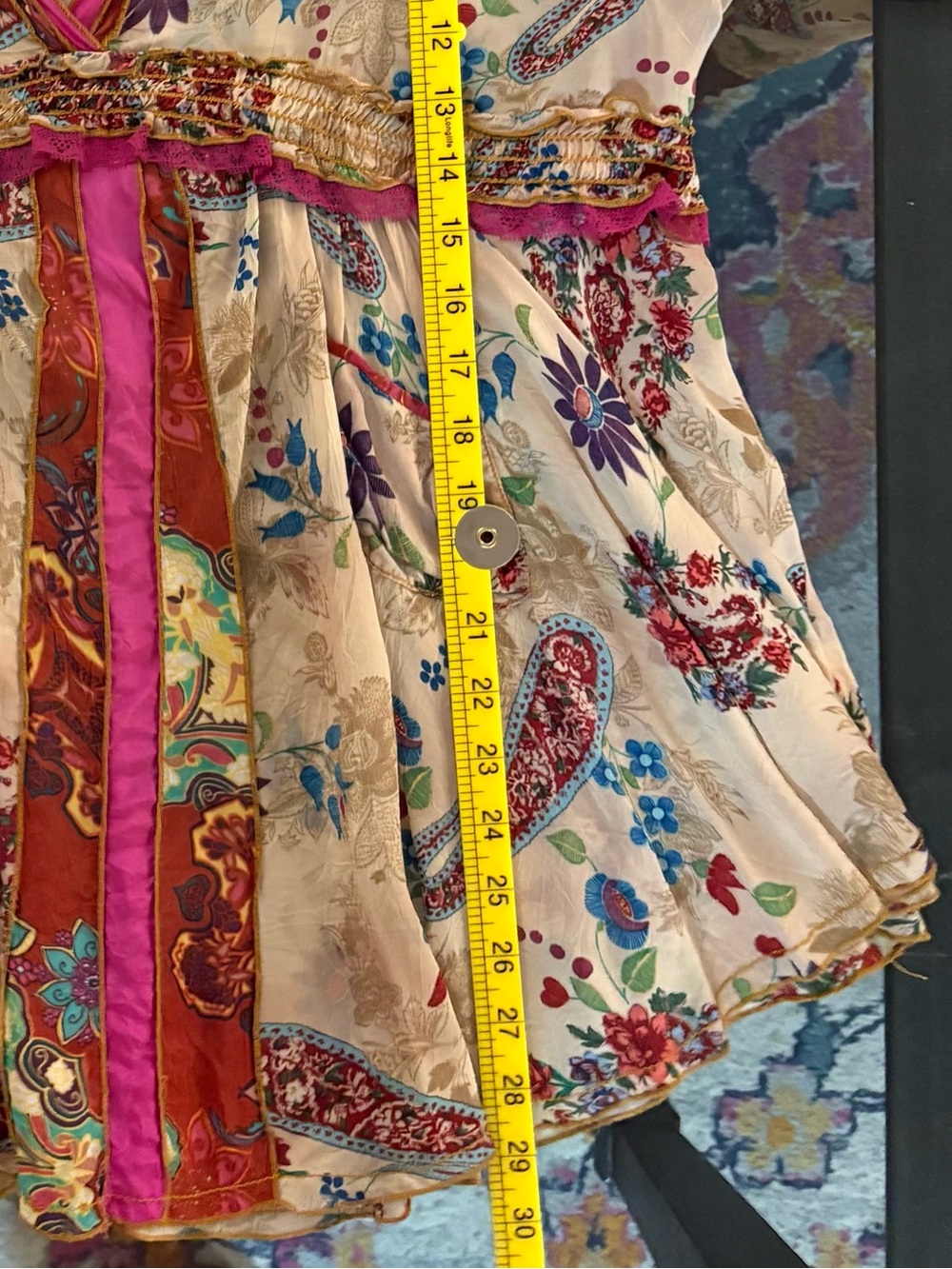 Johnny Was Boho Floral V-Neck Peasant Blouse, Size XL (EUC) - Picture 8 of 10